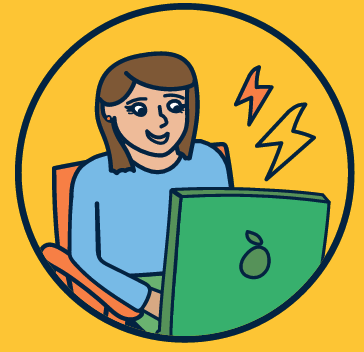 Person looking at computer